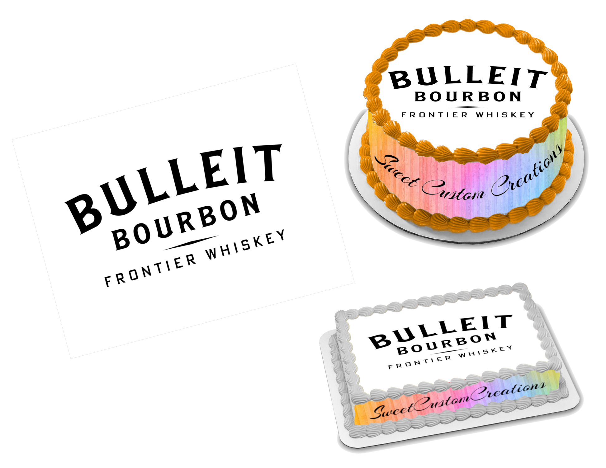 Bulleit Bourbon Edible Image Frosting Sheet #2 Topper (70+ sizes)