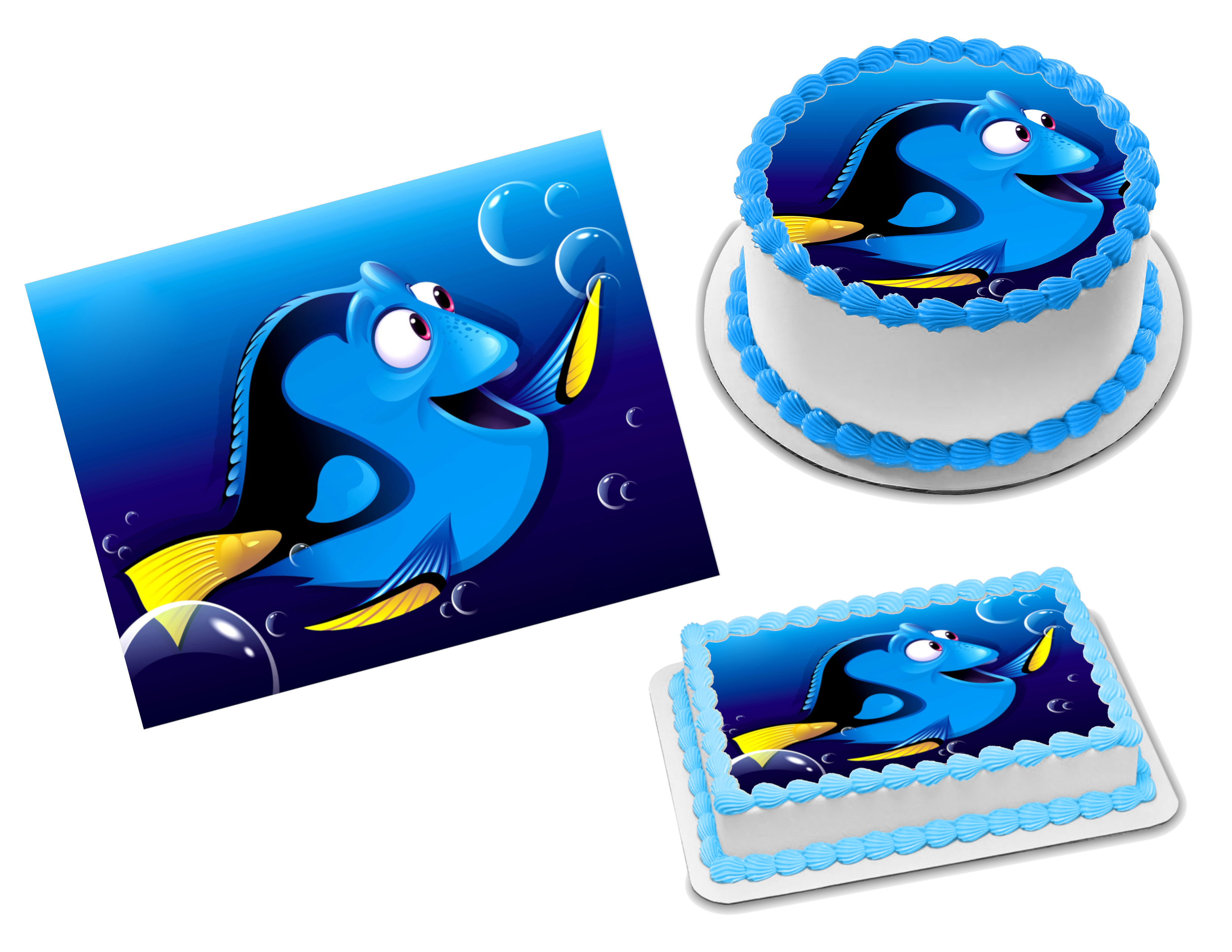 Finding Nemo Dory Marlin Bruce Edible Cake Topper Image ABPID07508 -  Walmart.com