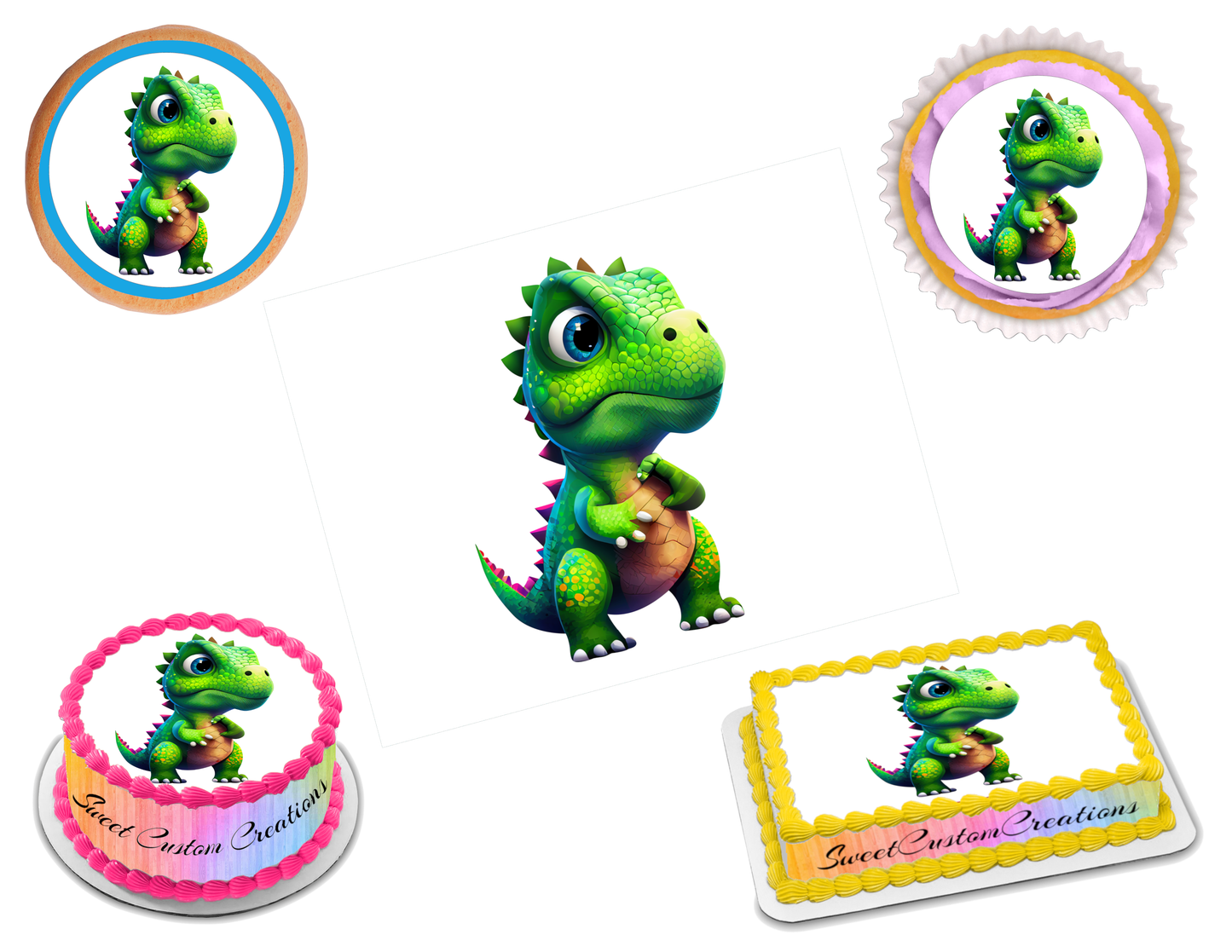 Dinosaur Edible Image Frosting Sheet #20 Topper (70+ sizes)