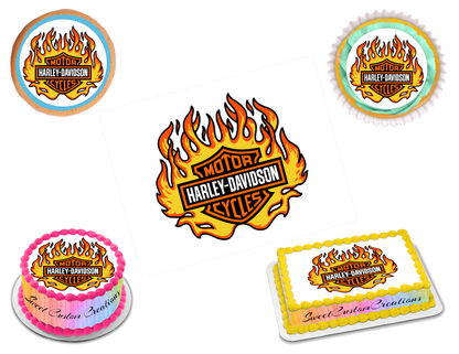 Harley Davidson Edible Image Frosting Sheet #22 (70+ sizes)