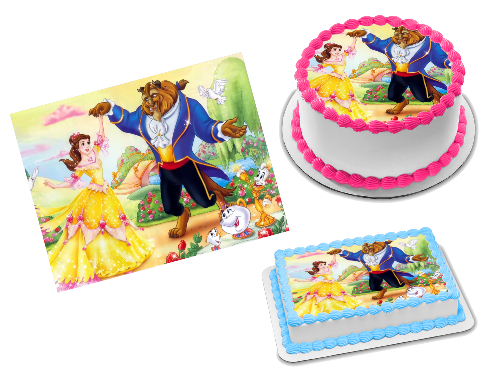 Beauty and the Beast Edible Image Frosting Sheet #26 Topper (70+ sizes)