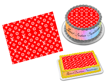 Louis Vuitton Red Edible Image Frosting Sheet #27 (70+ sizes)