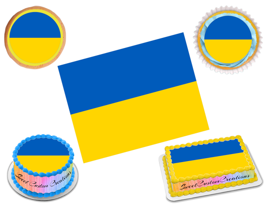 Ukraine Flag Edible Image Frosting Sheet #2 (70+ sizes)