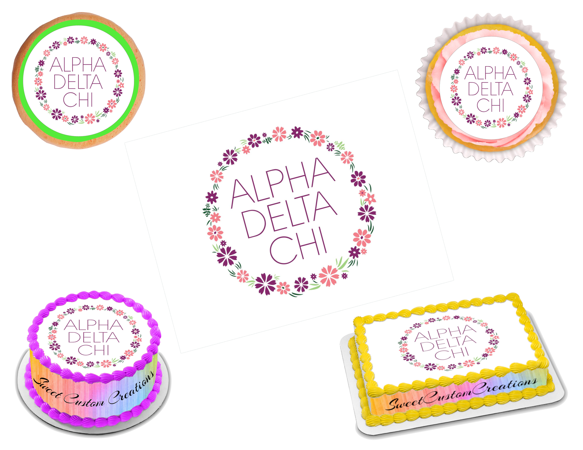 Alpha Delta Chi Edible Image Frosting Sheet #2 (70+ sizes)