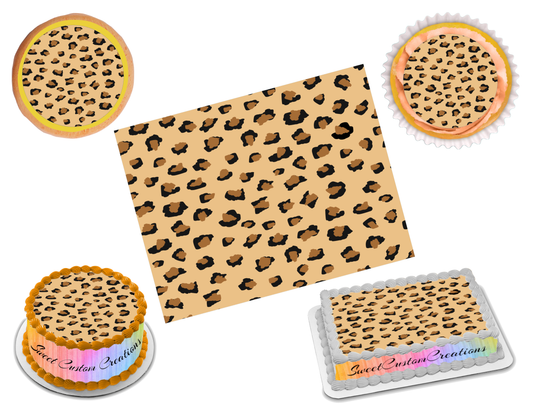 Leopard Print Edible Image Frosting Sheet #2 (70+ sizes)