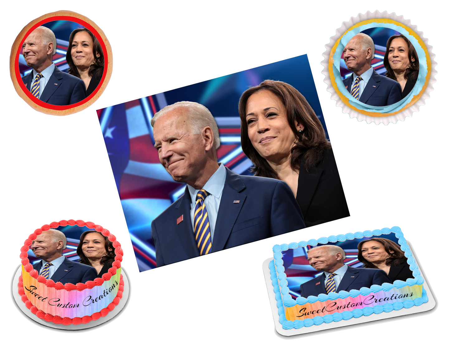 President Joe Biden Kamala Harris Edible Image Frosting Sheet #2 (70+ sizes)