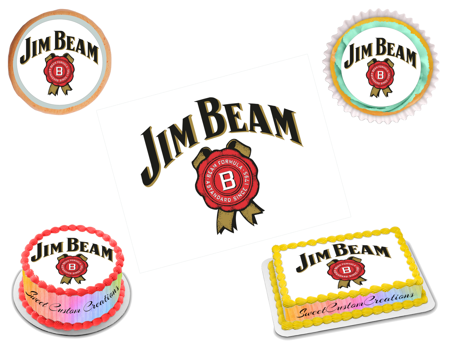 Jim Beam Edible Image Frosting Sheet #2 Topper (70+ sizes)