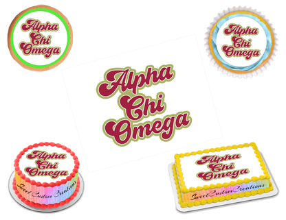 Alpha Chi Omega Edible Image Frosting Sheet #2 (70+ sizes)