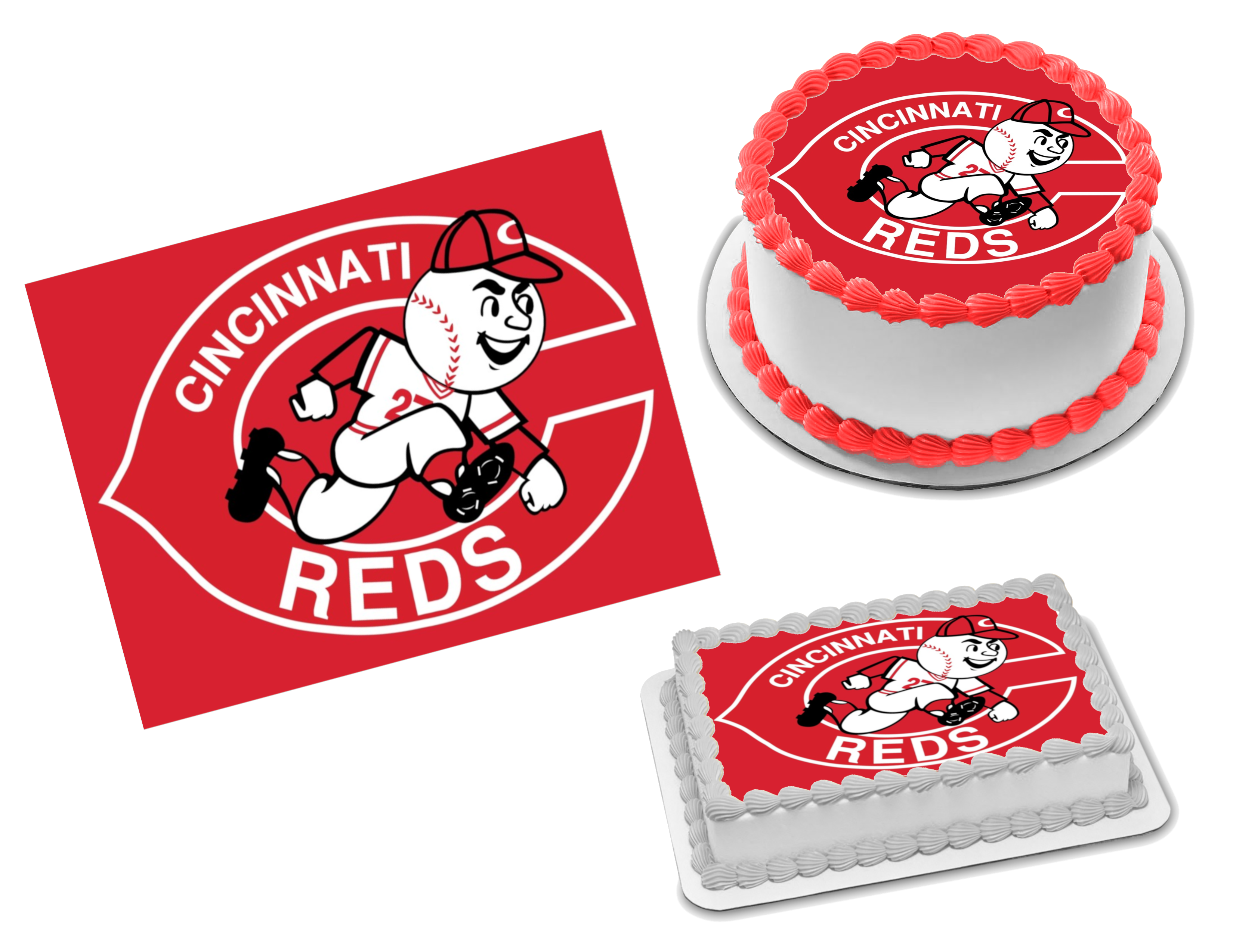 Cakecery Red Sox Baseball Edible Cake Topper Image Personalized Birthday Sheet Party Decoration Round