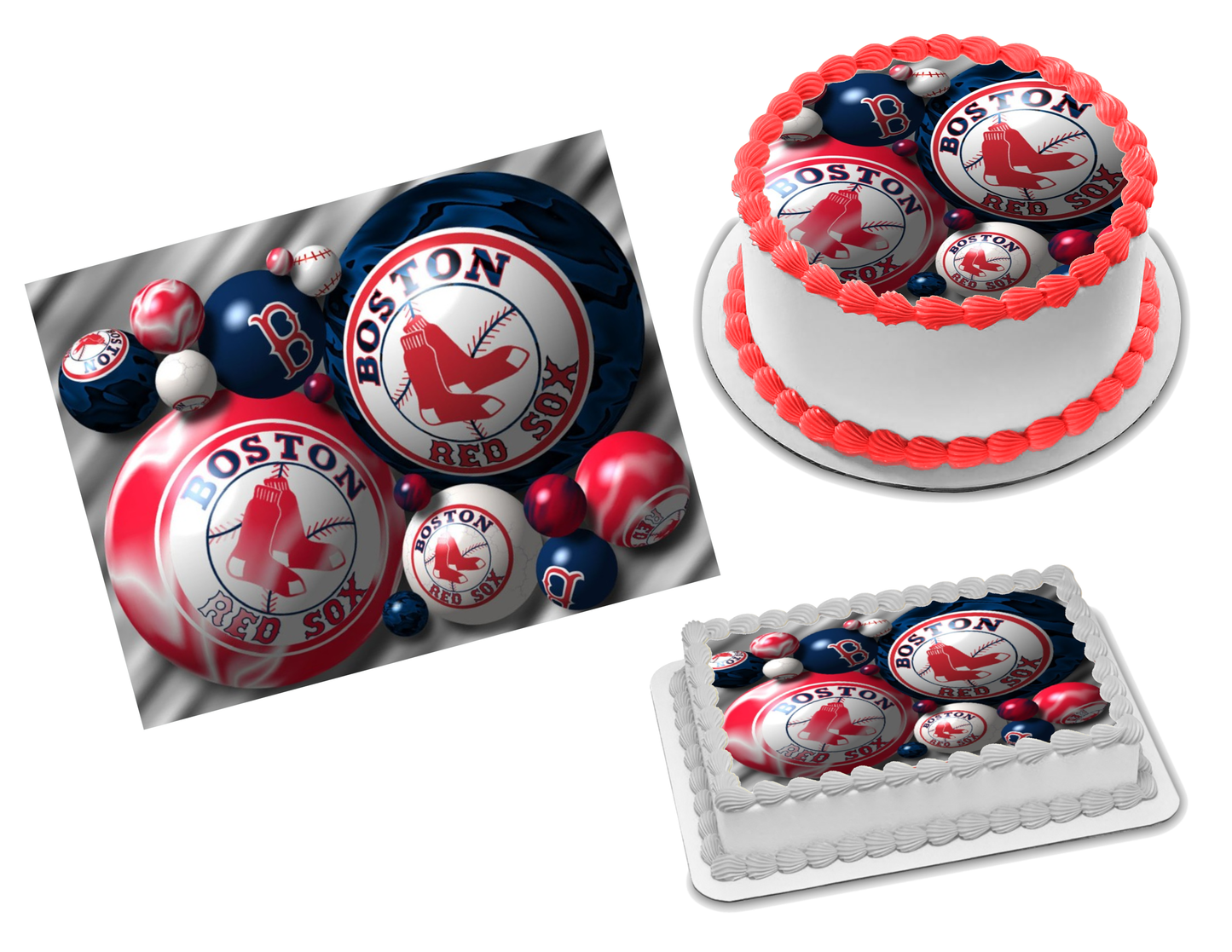 Boston Red Sox Edible Image Frosting Sheet #2Z Topper (70+ sizes)