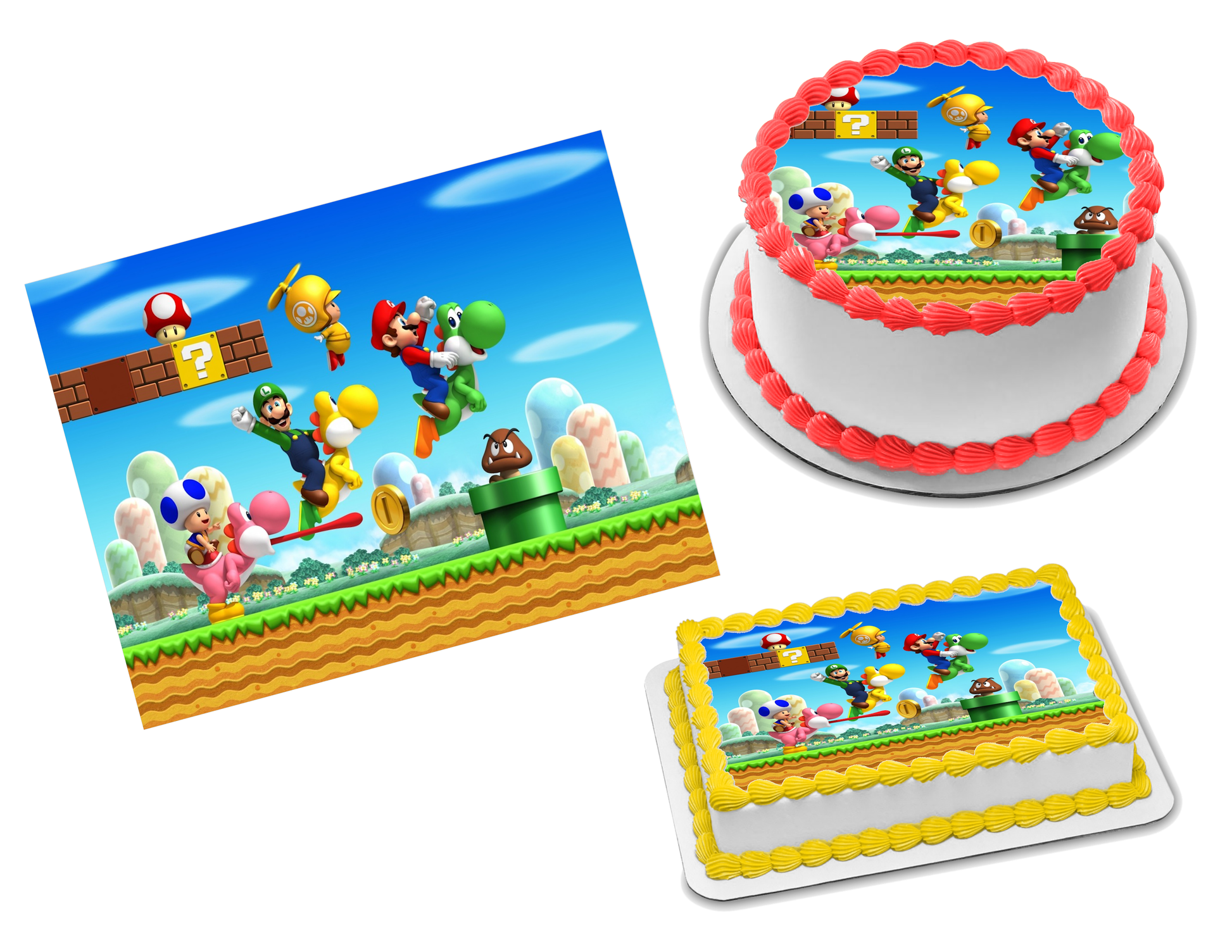 Super Mario Brothers Edible Image Frosting Sheet #3 (70+ sizes)