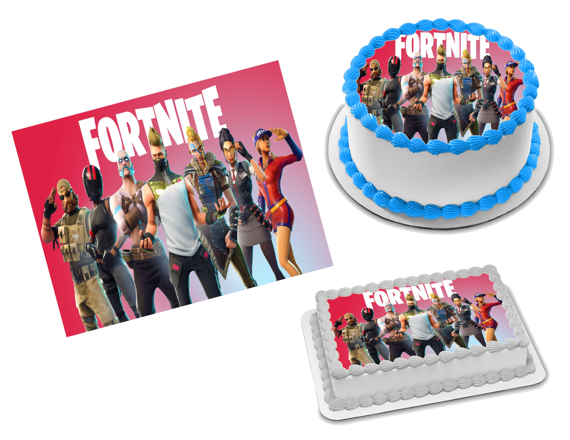 Fortnite Logo  Edible Icing Cake Topper - Printed Image