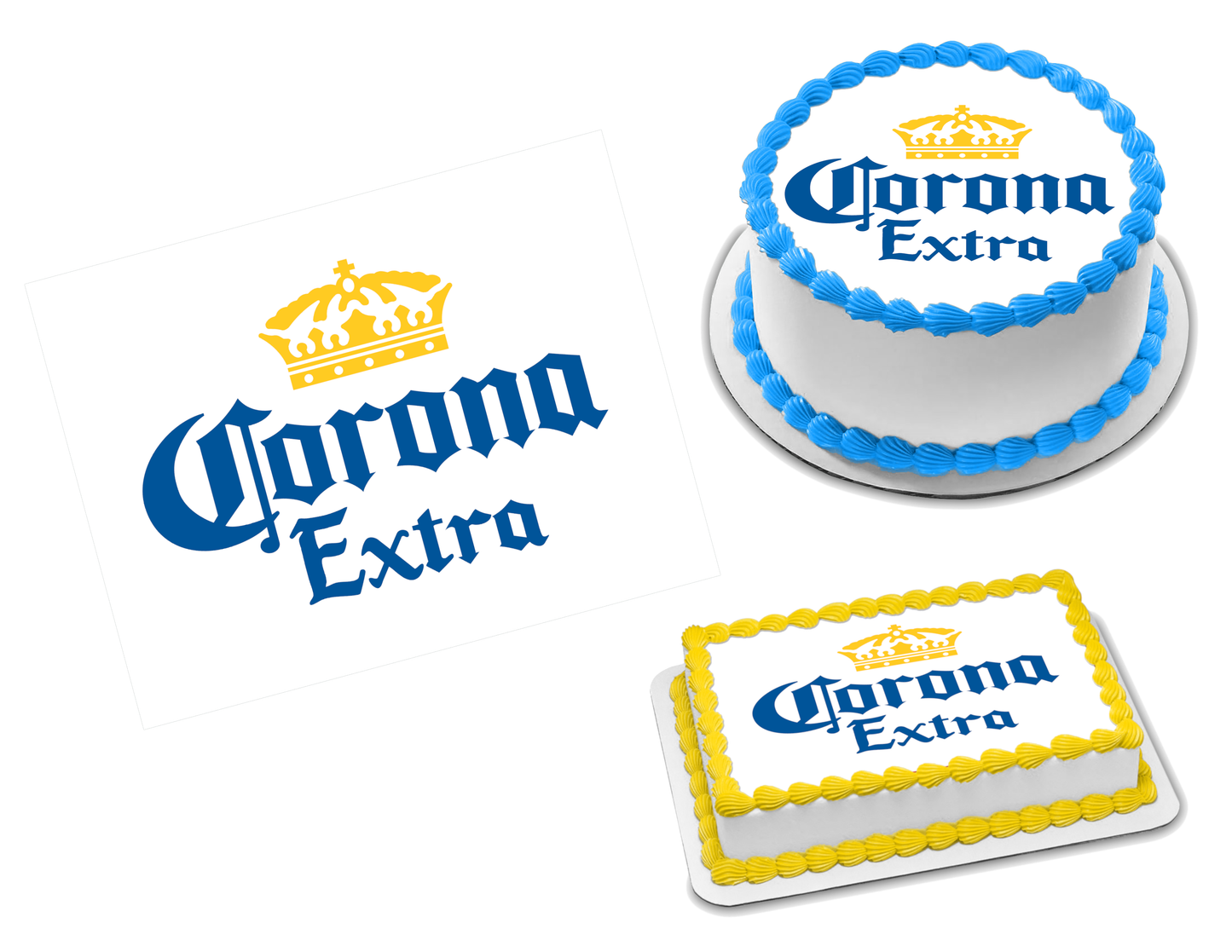 Corona Extra Edible Image Frosting Sheet #3 Topper (70+ sizes)
