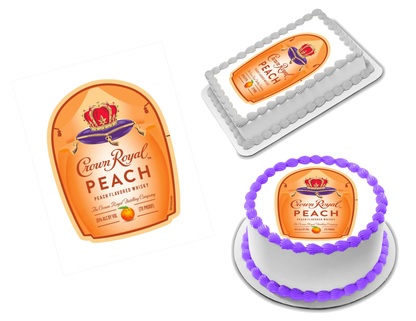 Crown Royal Peach Edible Image Frosting Sheet #3 Topper (70+ sizes)