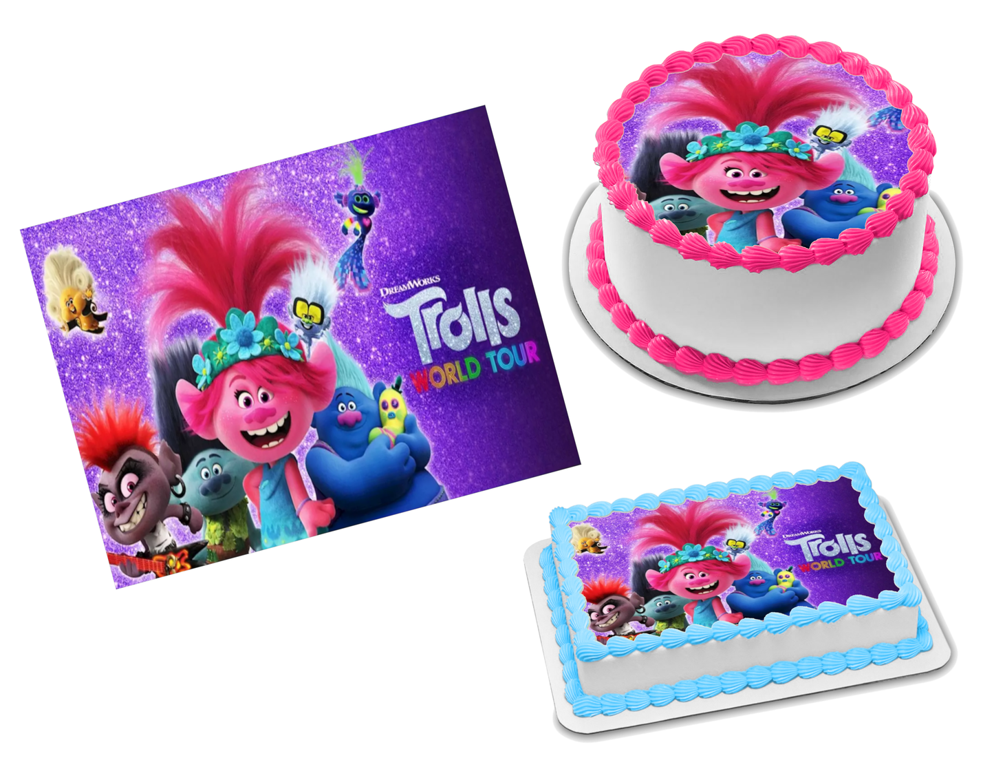 Trolls World Tour Edible Image Frosting Sheet #3 (70+ sizes)