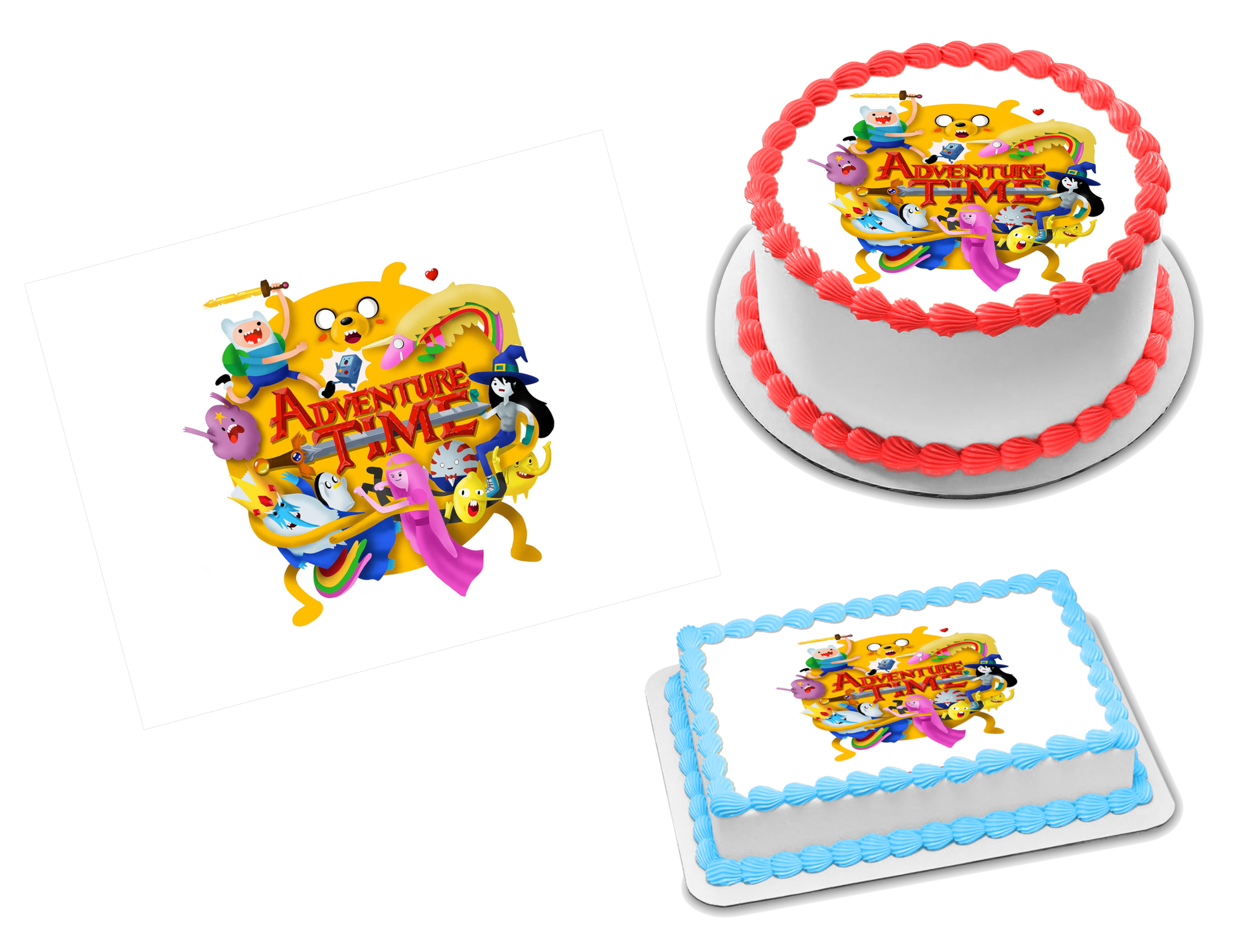 Adventure Time Edible Image Frosting Sheet #3 Topper (70+ sizes)