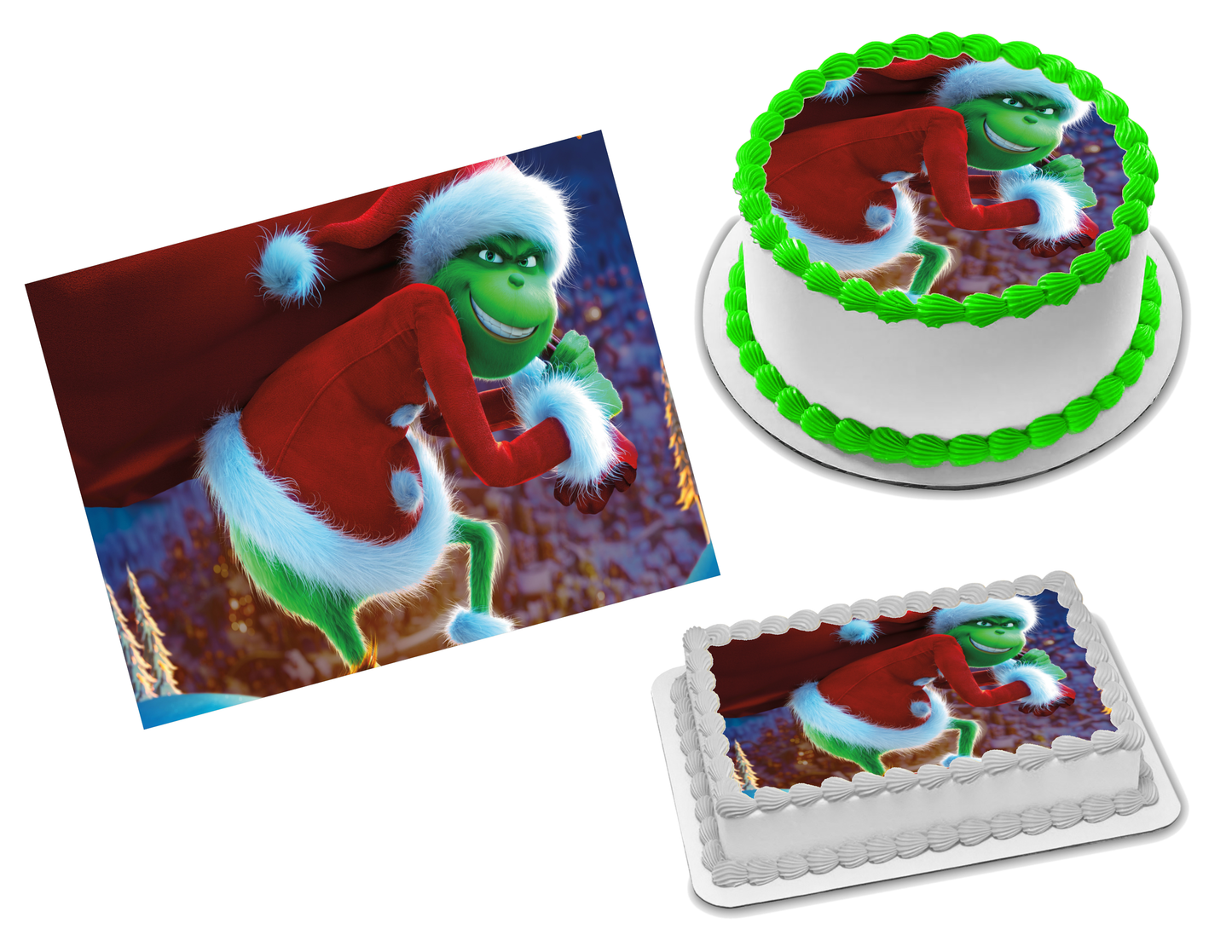 The Grinch Edible Image Frosting Sheet #3 (70+ sizes)