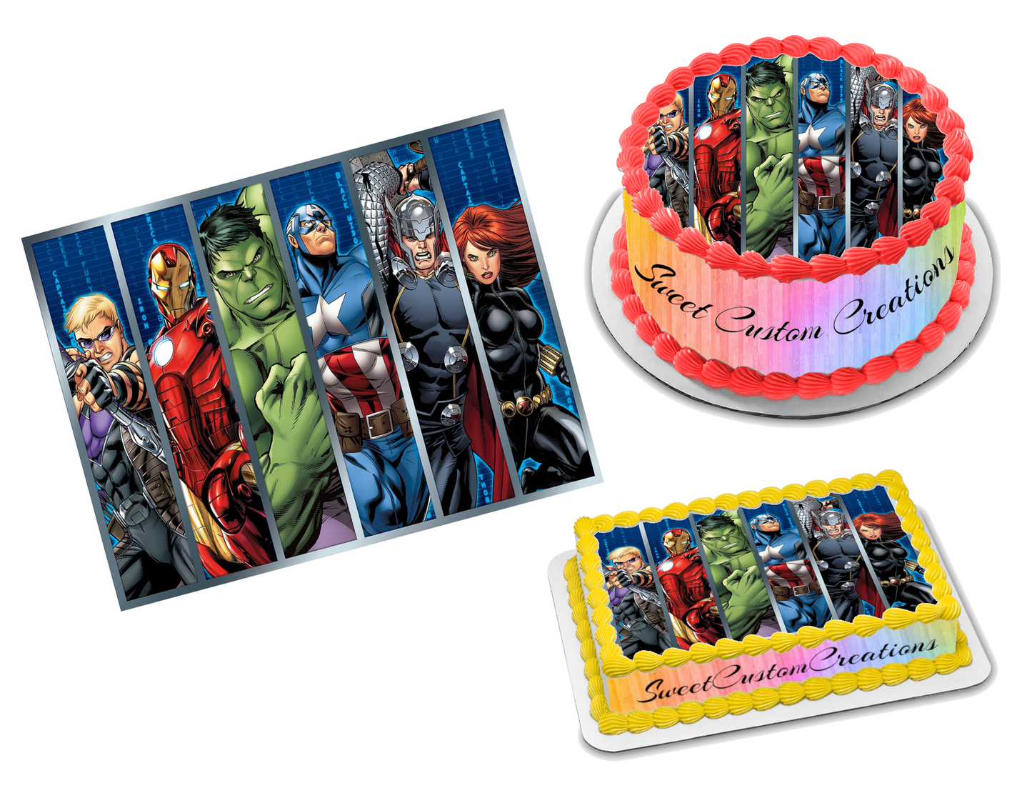 Avengers Assemble Edible Image Frosting Sheet #3 Topper (70+ sizes)