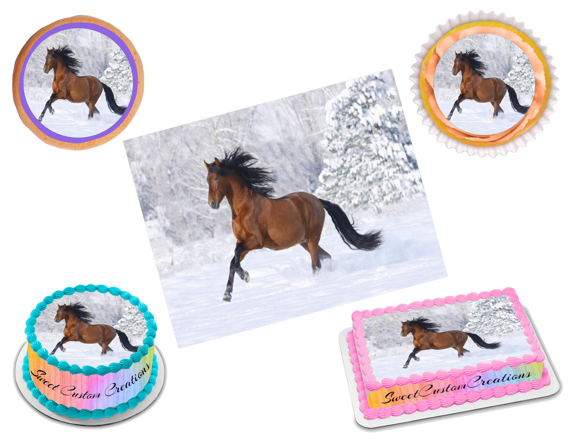 Horse Edible Image Frosting Sheet #32 (70+ sizes)