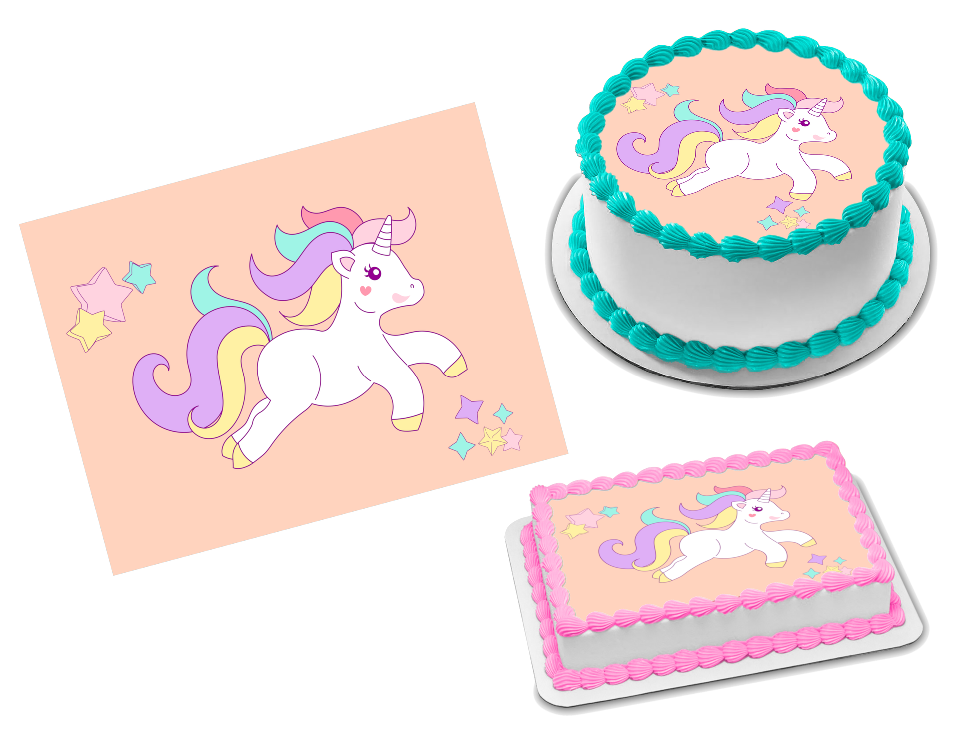 Unicorn Edible Image Frosting Sheet #34 (70+ sizes)