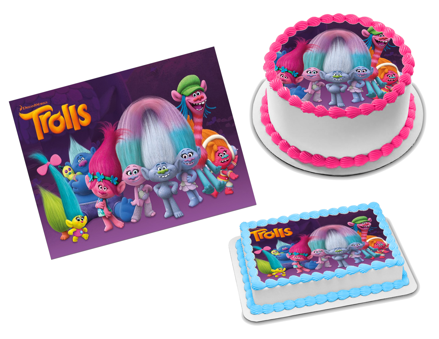 Trolls Edible Image Frosting Sheet #35 (70+ sizes)