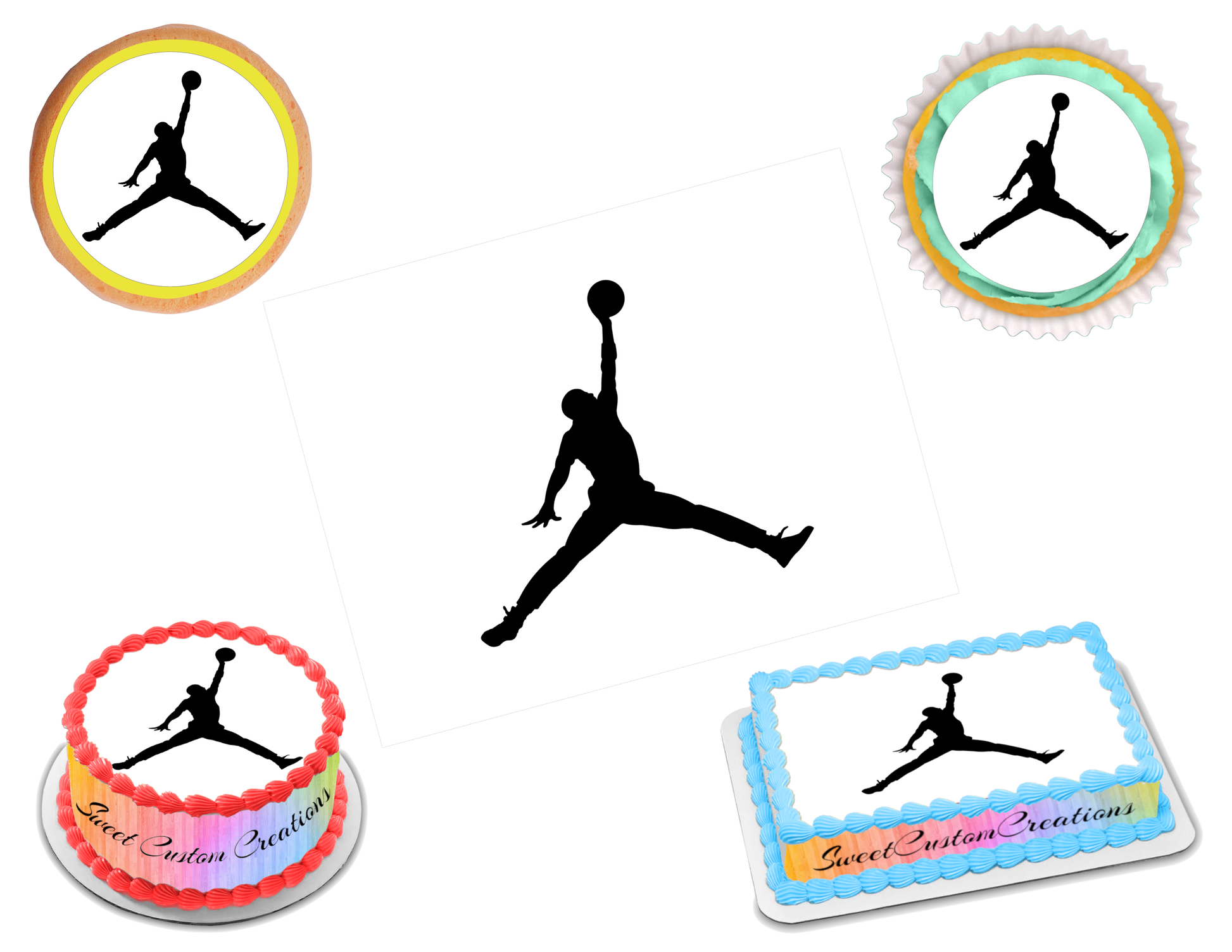 Jordan Jumpman Edible Image Frosting Sheet #3 (70+ sizes)