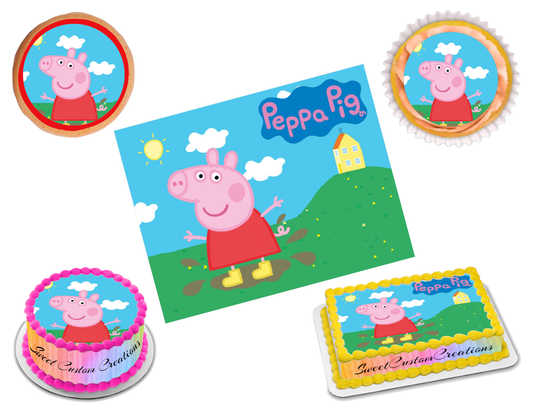 Peppa Pig Edible Image Frosting Sheet #3 (70+ sizes)