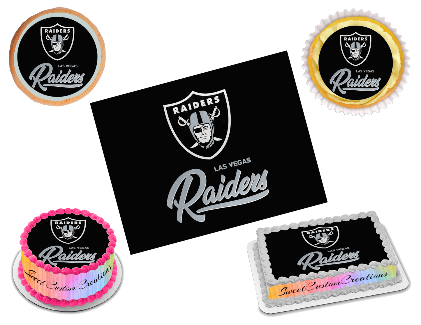 Las Vegas Raiders Edible Image Frosting Sheet #3 (70+ sizes)