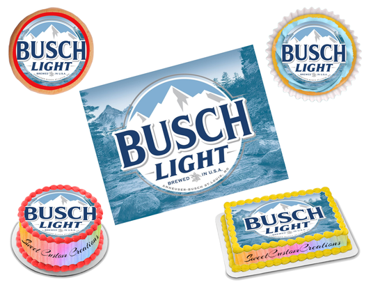 Busch Light Beer Edible Image Frosting Sheet #3 Topper (70+ sizes)