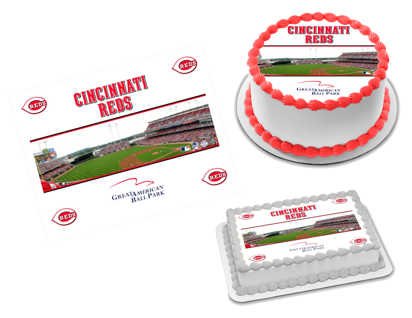 Cincinnati Reds Edible Image Frosting Sheet #4 Topper (70+ sizes)