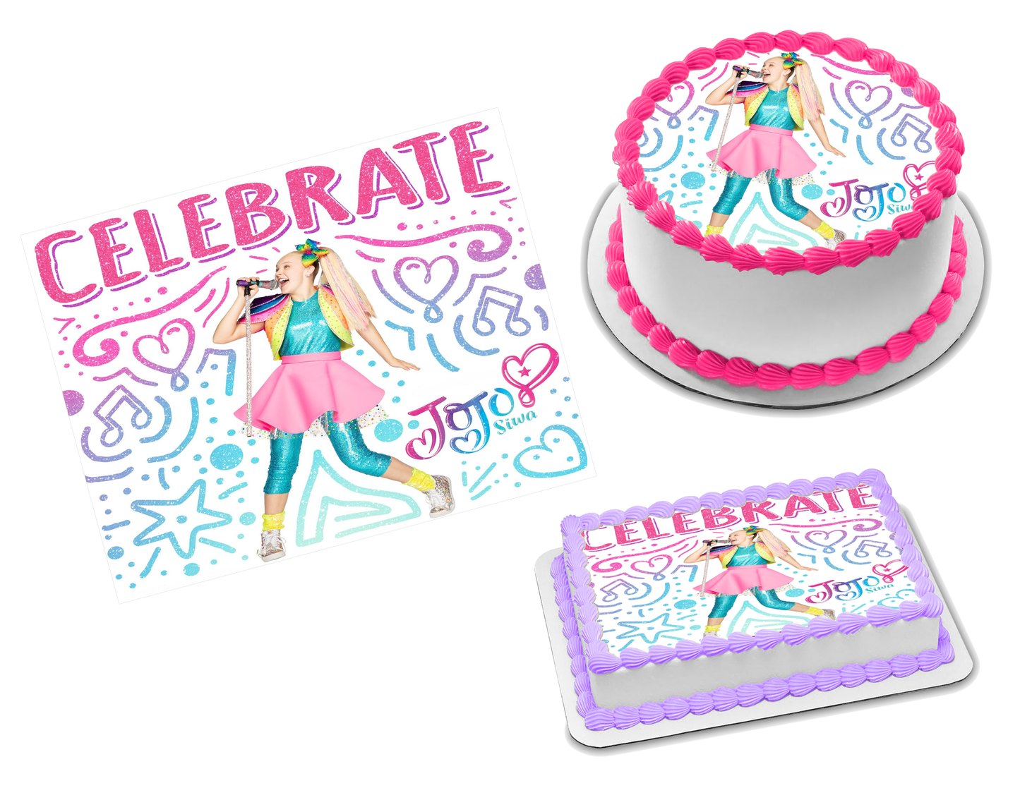 JoJo Siwa Edible Image Frosting Sheet #4 (70+ sizes)