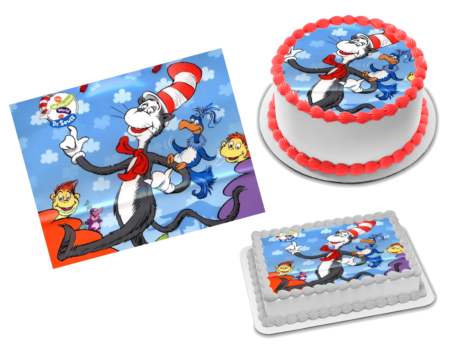 Cat in the Hat Edible Image Frosting Sheet #4 Topper (70+ sizes)