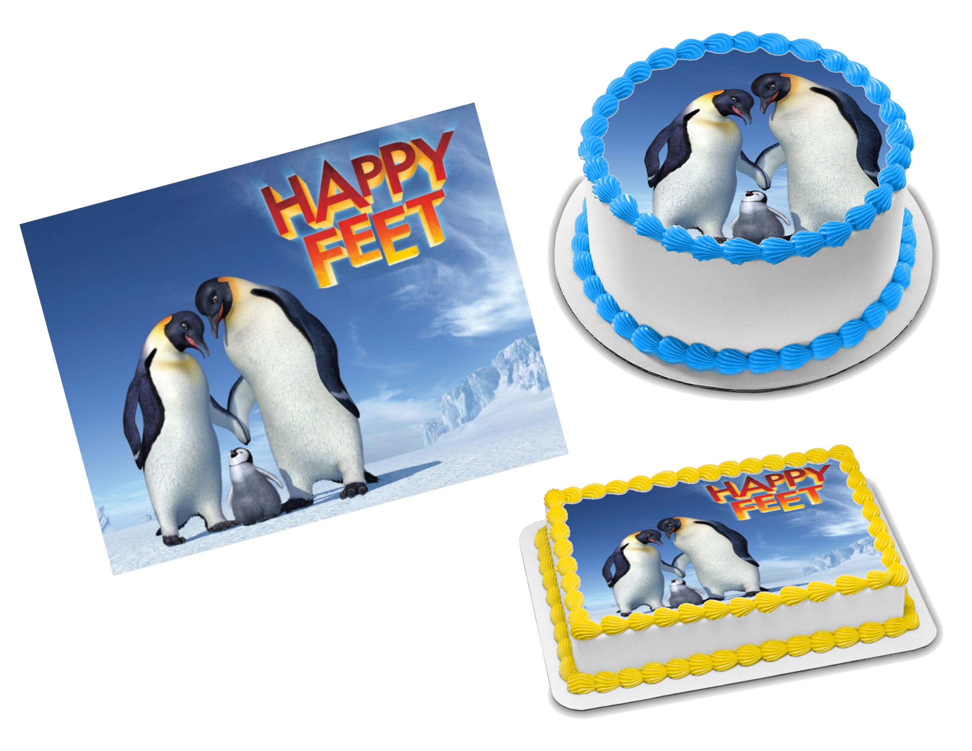 Happy Feet Edible Image Frosting Sheet #4 (70+ sizes)