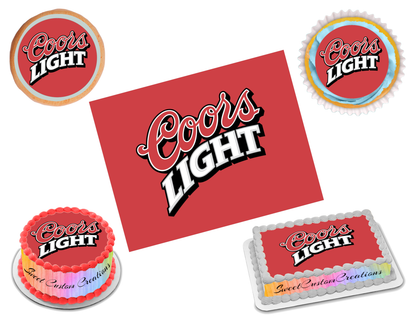 Coors Light Edible Image Frosting Sheet #4 Topper (70+ sizes)