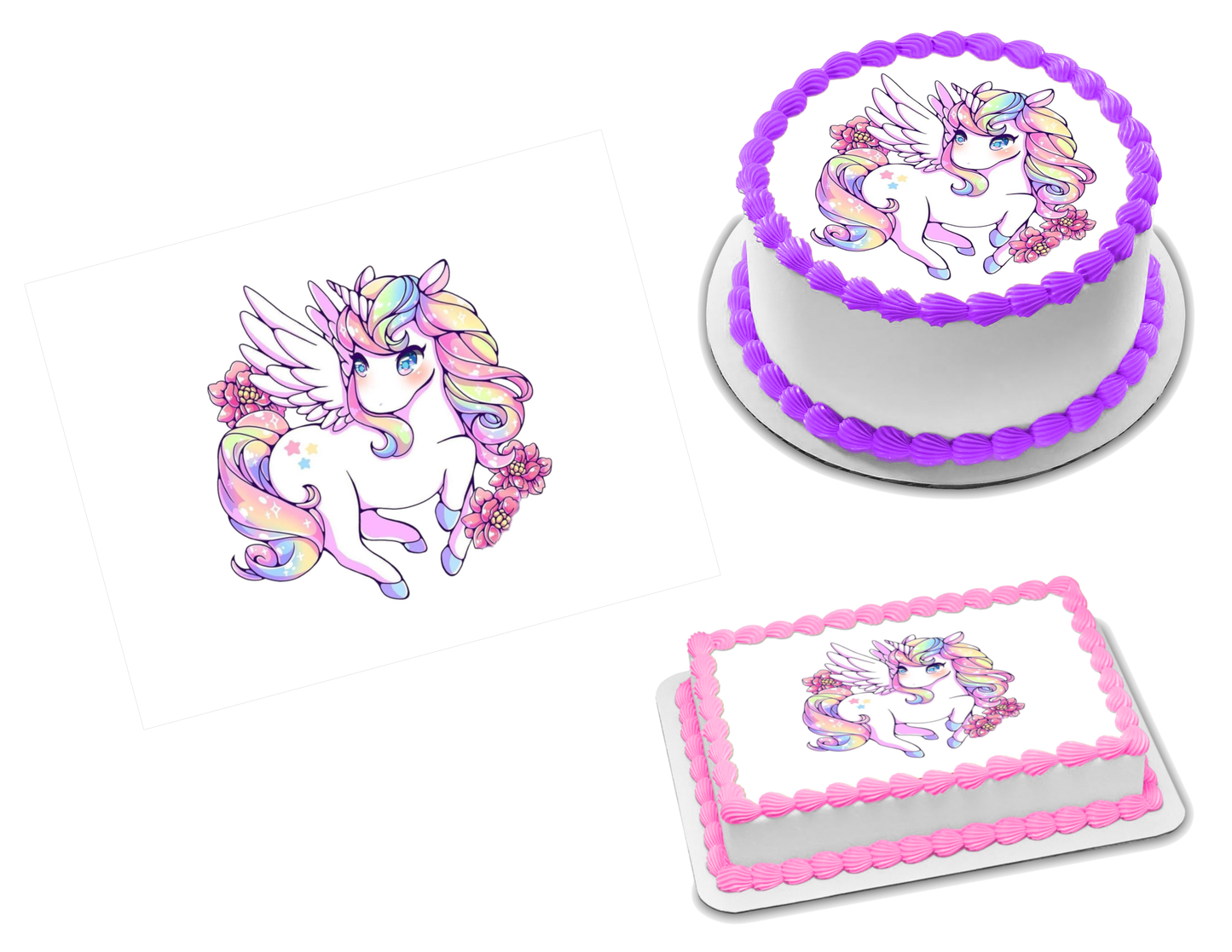 Unicorn Edible Image Frosting Sheet #40 (70+ sizes)