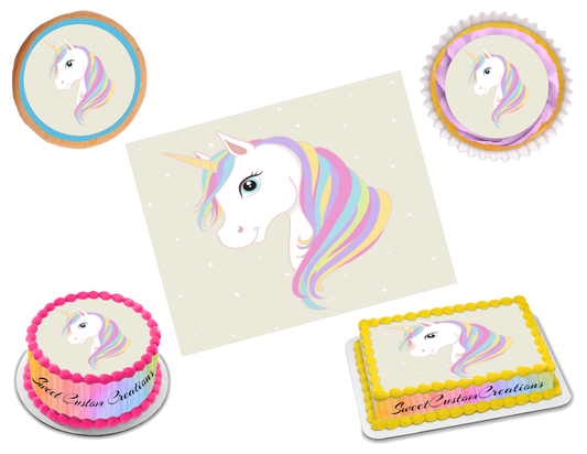 Unicorn Edible Image Frosting Sheet #42 (70+ sizes)