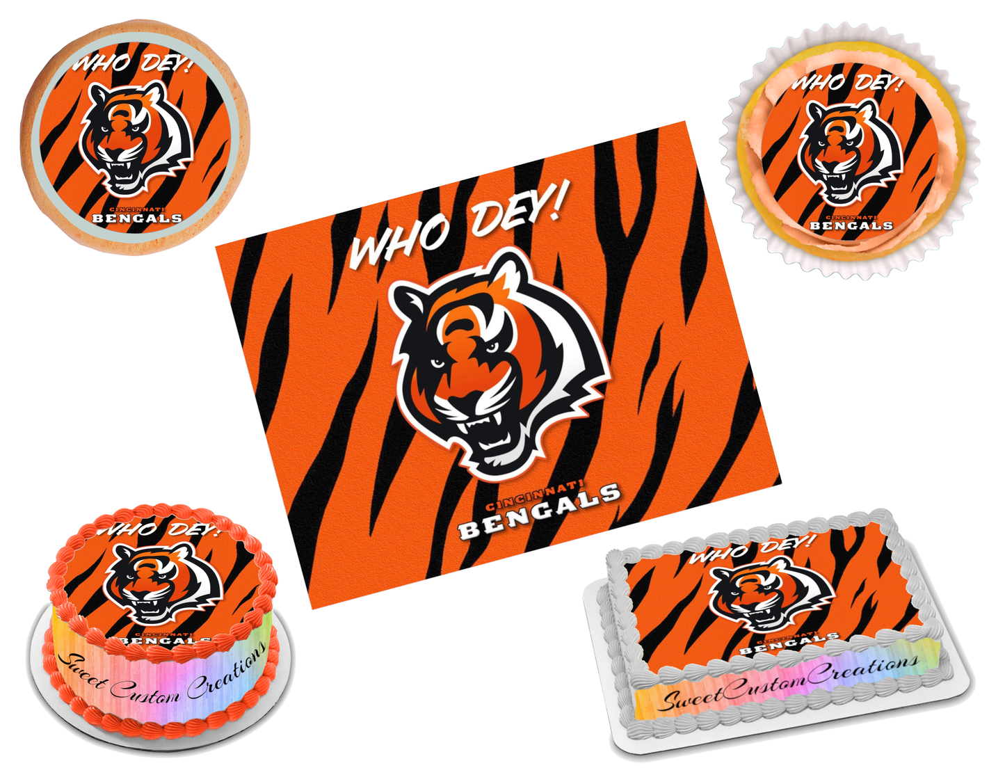 Cincinnati Bengals Edible Image Frosting Sheet #42 Topper (70+ sizes)