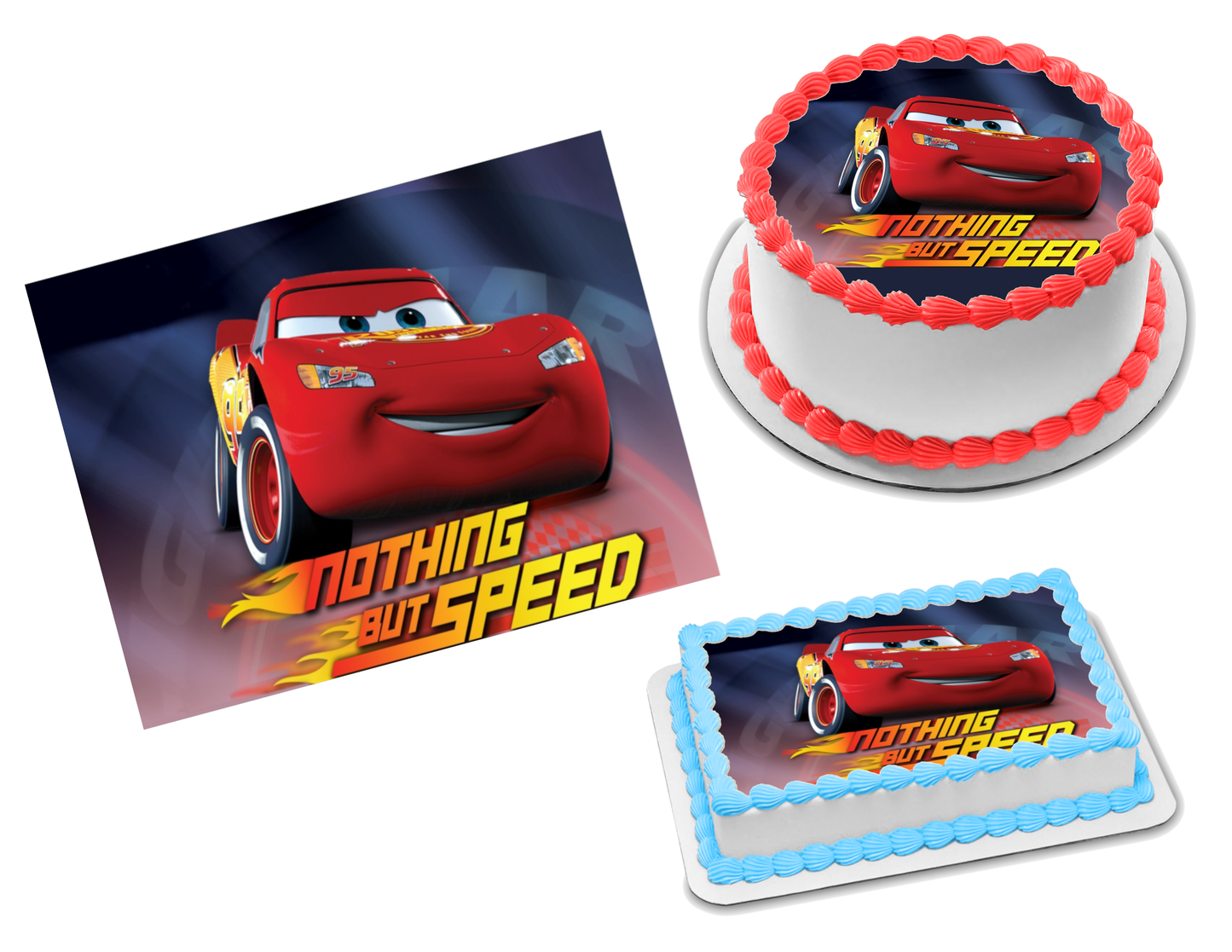 Cars Lightning McQueen Edible Image Frosting Sheet #44 Topper  (70+ sizes)