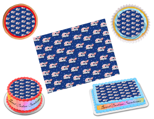 4th of July Edible Image Frosting Sheet #45 (70+ sizes)