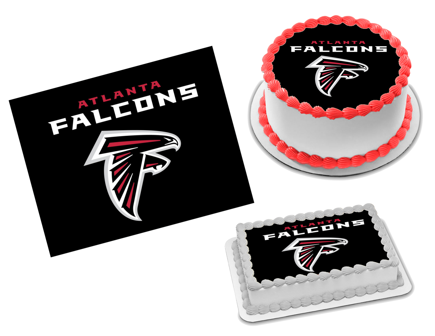 Atlanta Falcons Edible Image Frosting Sheet #47 Topper (70+ sizes)