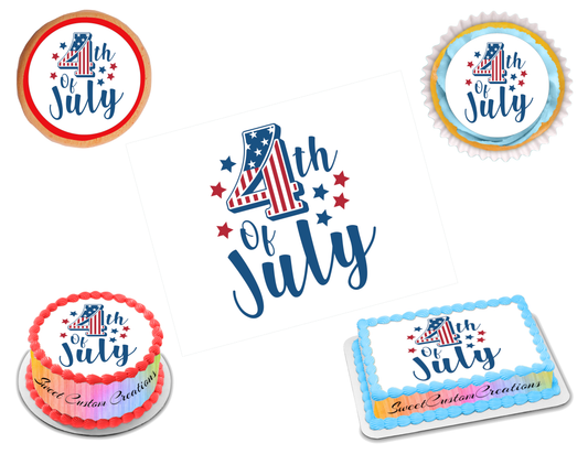 4th of July Edible Image Frosting Sheet #49 (70+ sizes)