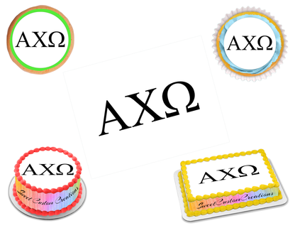 Alpha Chi Omega Edible Image Frosting Sheet #4 (70+ sizes)