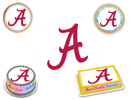 Alabama Crimson Tide Edible Image Frosting Sheet #4 Topper (70+ sizes)