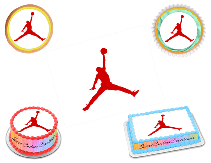 Jordan Jumpman Red Edible Image Frosting Sheet #4 (70+ sizes)