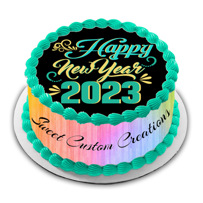 2023 New Years Edible Image Frosting Sheet #5 Topper (80+ sizes)