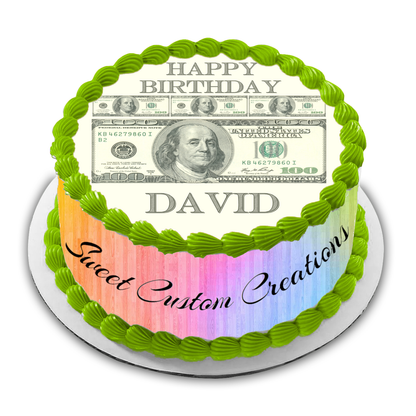 100 Dollar Bill Edible Image Frosting Sheet #5 (80+ sizes)