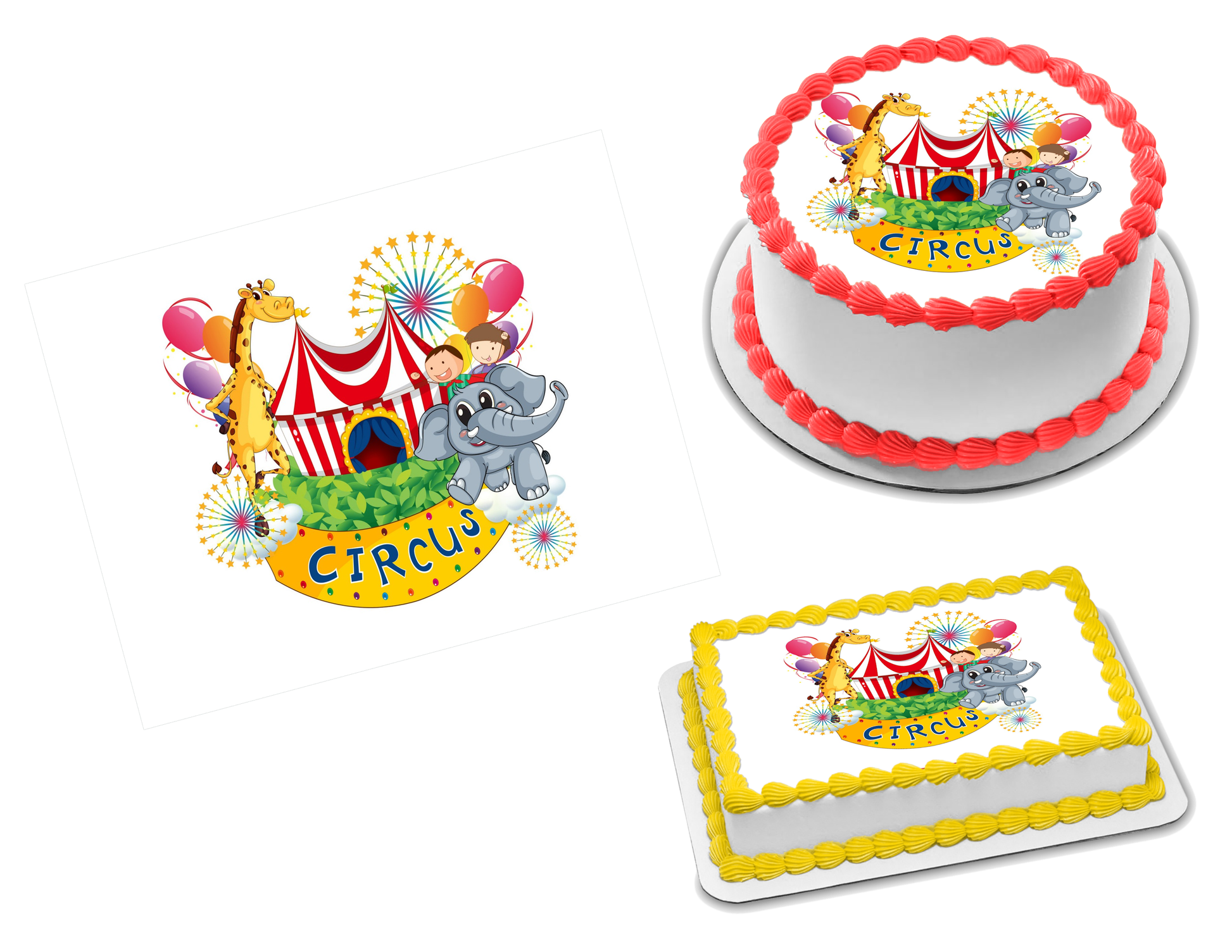Circus Edible Image Frosting Sheet #5 Topper (70+ sizes)