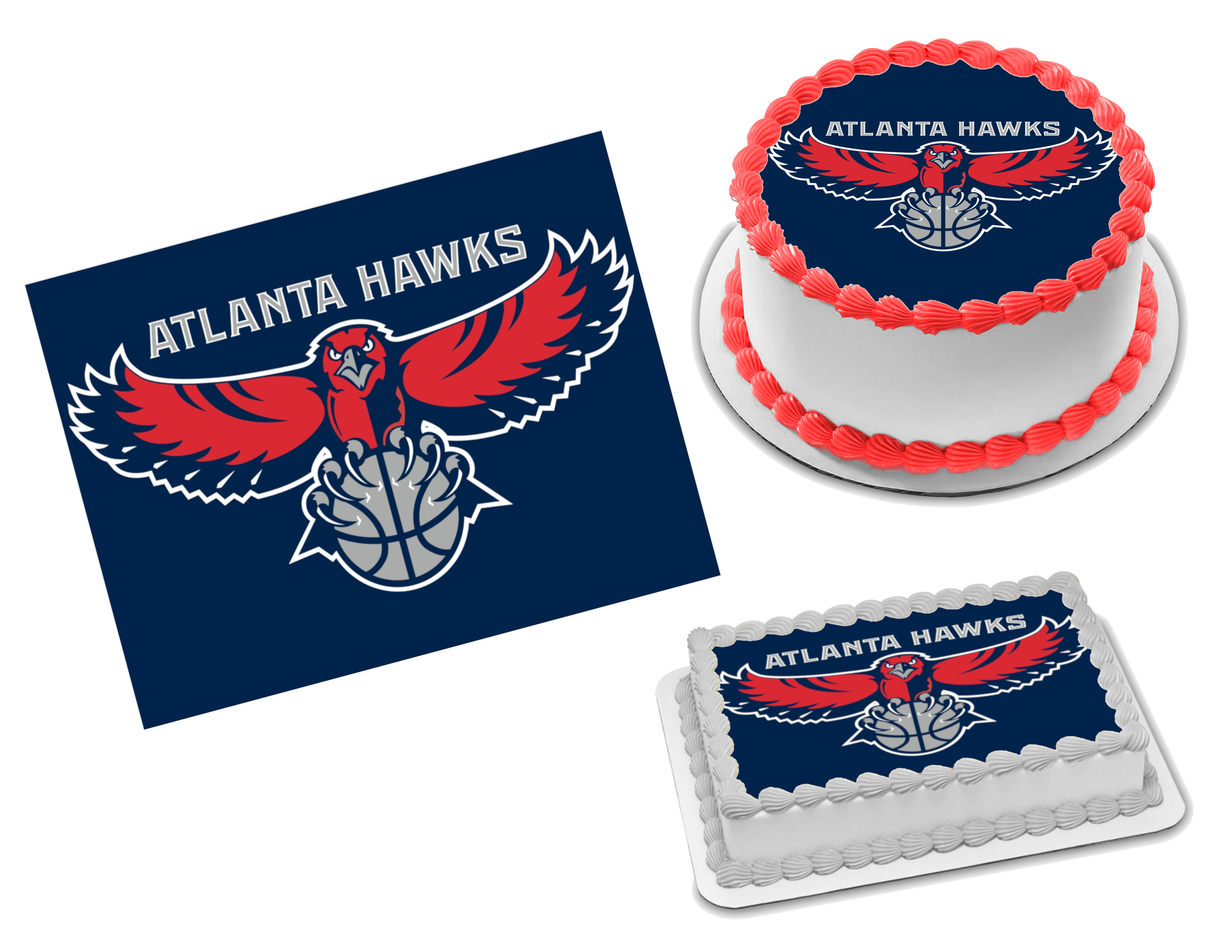 Atlanta Hawks Edible Image Frosting Sheet #5 Topper (70+ sizes)