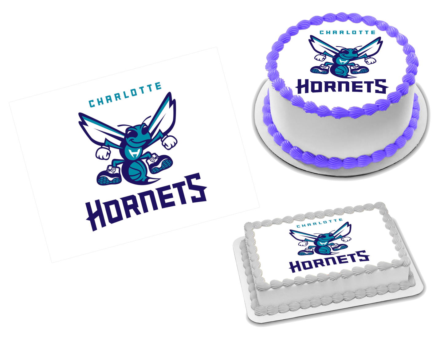 Charlotte Hornets Edible Image Frosting Sheet #5 Topper (70+ sizes)