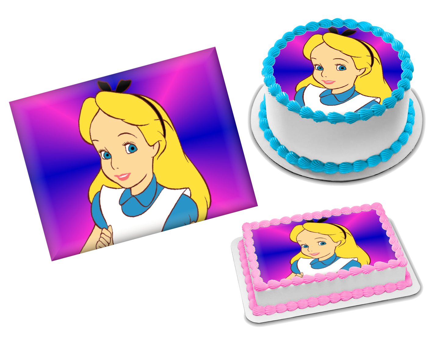 Alice in Wonderland Edible Image Frosting Sheet #5 Topper (70+ sizes)